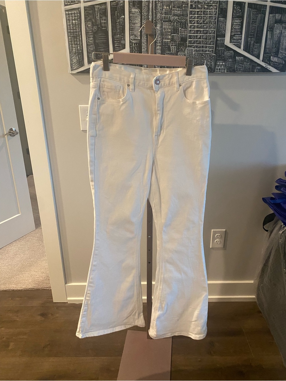 PacSun Barbie Rhinestone White Flare Jeans